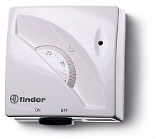 Finder Комнатный термостат; 1СО 16А; монтаж на стену; поворотная ручка; переключатель ВКЛ/ВЫКЛ; цвет белый; упаковка 1шт.
