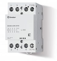 Finder Модульный контактор; 4NO 63А; контакты AgSnO2; катушка 12В АС/DC; ширина 53.5мм; степень защиты IP20; опции: мех.индикатор