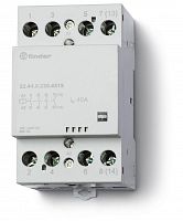 Finder Модульный контактор; 3NO+1NC 40А; контакты AgSnO2; катушка 24В АС/DC; ширина 53.5мм; степень защиты IP20; опции: мех.индикатор