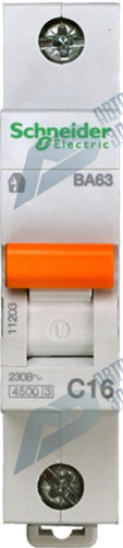 SE Домовой ВА63 Автоматический выключатель 1P 16A (C) 4.5kA