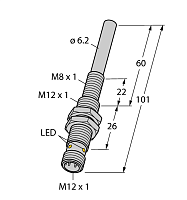 Магнитный датчик TURCK NIMFE-M12/6.2L101-UN6X-H1141