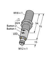 Ультразвуковой датчик TURCK RU130U-M18E-2UP8X2T-H1151