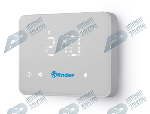 Finder Комнатный термостат Bliss T; сенсорный экран; питание 3В DС; 1СО 5А; монтаж на стену