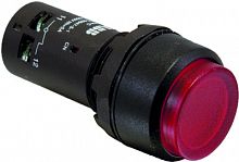 ABB CP3-13R-01 Кнопка с подсветкой красная 220В AC/DC с выступ.клавишей б/фикс.1НЗ