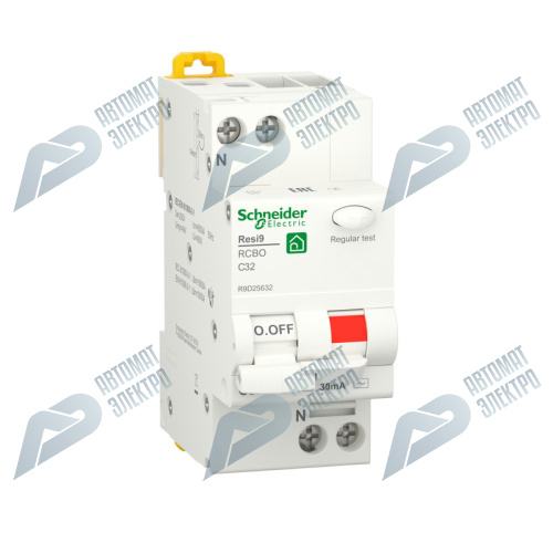 SE RESI9 Автоматический выключатель дифференциального тока (ДИФ) 1P+N С 32А 6000A 30мА тип AС