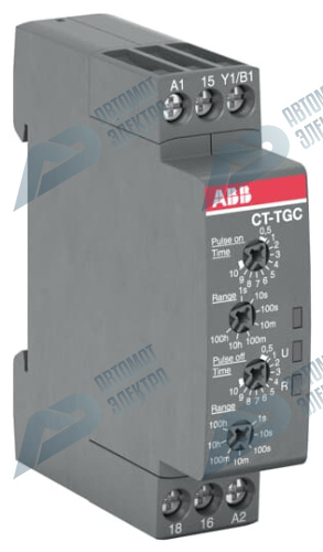 ABB Реле времени CT-TGC.12 компактное (генератор импульсов) 24-48B DC, 24- 240B AC (7 диапазонов времени 0,05с...100ч) 1ПК