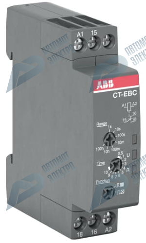 ABB Реле времени CT-EBC.12 компактное (мигание при включ./отключ.) 24-240В AC, 24-48В DC (7 диапазонов времени 0,05с...100ч) 1ПК