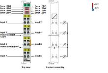Beckhoff. 8-канальный модуль аналогового входа 0…20 мA, одножильная технология подключения, 12 бит, 1-проводная технология - EL3048 Beckhoff