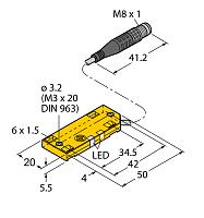 Емкостной датчик TURCK BC5-QF5.5-AN6X2-1.5-PSG3M/S250