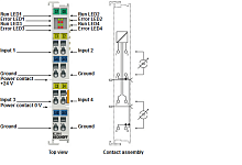 Beckhoff. 8-канальный модуль аналогового входа 0…20 мA, 12 бит, 1-проводная технология - KS3448 Beckhoff