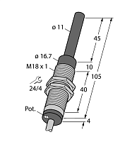 Индуктивный датчик TURCK WI40-M18-LIU5