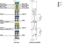 Beckhoff. 4-канальный модуль аналогового входа 0…20 мA, одножильная технология подключения, 12 бит, 4 x 2-проводная технология - ES3044 Beckhoff