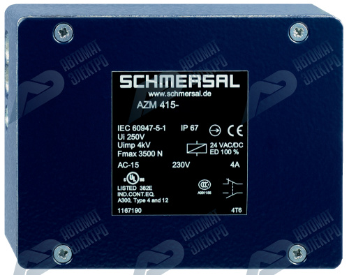 Дверной выключатель безопасности Schmersal AZM415-02/02ZPKA 24VAC/DC