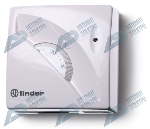 Finder Комнатный термостат; 1СО 16А; монтаж на стену; поворотная ручка; цвет белый; упаковка 1шт.