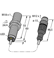 Индуктивный датчик TURCK BI5U-MT18M-AD4X-0.3-RS4.23/XOR
