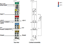 Beckhoff. 2-канальный модуль аналогового входа сигнал ±10 мA, одножильная технология подключения, 16 бит - EL3142-0010 Beckhoff