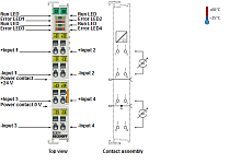 Beckhoff. 4-канальный модуль аналогового входа 0…20 мA, дифференциальный вход, 12 бит - EL3014 Beckhoff