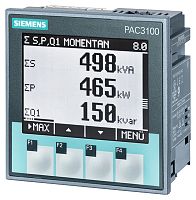 7KM3133-0BA00-3AA0 SENTRON PAC3100, LCD, 96X96MM POWER MONITORING DEVICE PANEL MOUNT TYPE ДЛЯ MEASUREMENT OF ELECTR. VALUES UC: 110-250VDC / 100-240VAC UE: MAX.480/277V, 45-65HZ IE: X/5A AC TERMINAL CONNECTION