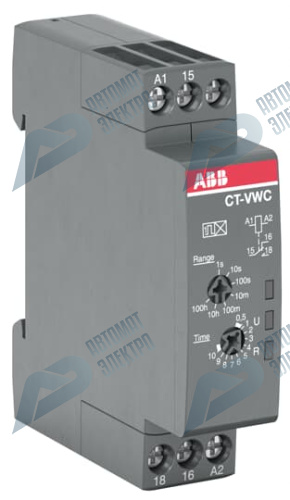 ABB Реле времени CT-VWC.12 компактное (импульс при включ.) 24-48B DC, 24-240B AC (7 диапазонов времени 0,05с...100ч) 1ПК