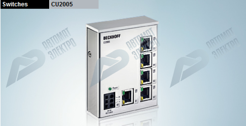 Beckhoff. 5-портовый сетевой коммутатор (свитч), 10BASE-T/100BASE TX Ethernet с 5 x RJ45 - CU2005 Beckhoff