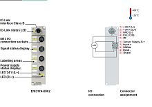 Beckhoff. IO Link Box, литой цинковый корпус, 4 аналоговых дифференциальных входа -10…+10 V или 0/4…20 мA, программируемый, 16 бит, М12 - ERI3174-0002 Beckhoff