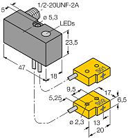 Индуктивный датчик TURCK NI2-Q6.5-ADZ32-0.1-FSB5.4X4/S304