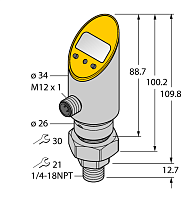 Датчик давления TURCK PS01VR-503-LI2UPN8X-H1141/3GD