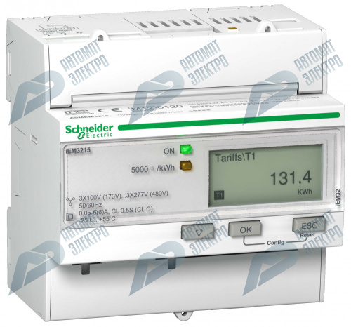SE Powerlogic Счетчик 3-ф активной энергии iEM3215, 4 тарифа, кл. точн. 0.5S, транс. вкл.