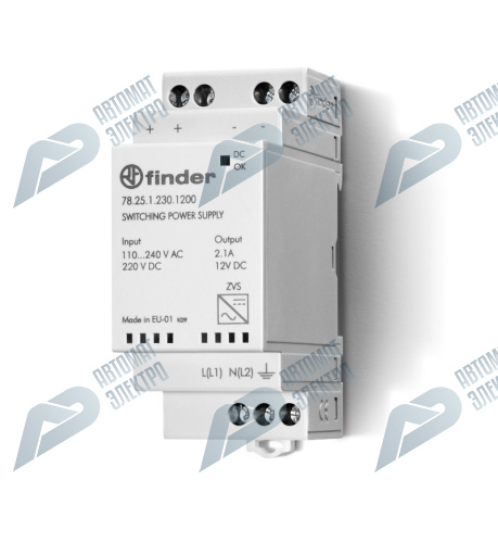 Finder Импульсный источник питания; вход 110...240В AC; выход 24В DC, 25Вт; модульный, ширина 35мм; степень защиты IP20; упаковка 1шт.