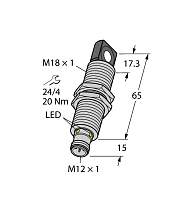 Ультразвуковой датчик TURCK RU100L-M18MS-UN8X2-H1151