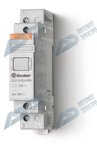 Finder Модульный контактор; 1NO 20А; контакты AgSnO2; катушка 12В АС; ширина 17.5мм; степень защиты IP20; опции: нет