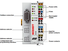 Beckhoff. Модуль контроллера ввода/вывода с интегрированным IEC 61131-3-SPS, 32 кБайт памяти для хранения программ, PROFIBUS интерфейс, 12 мбод - BC3100 Beckhoff