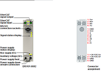 Beckhoff. EtherCAT Box, литой цинковый корпус, интерфейс инкрементального энкодера, дифференциальный вход 5 В постоянного тока, питание датчика 24 В постоянного тока, М12 - ER5101-1002 Beckhoff