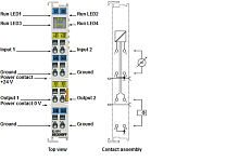Beckhoff. 2-канальный аналоговый входs-, 2-канальный модуль аналогового выхода -10 В…+10 В, 12 бит - KS4494 Beckhoff