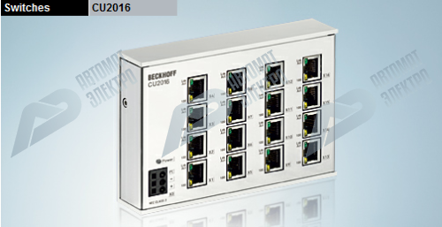 Beckhoff. 16-портовый сетевой коммутатор (свитч), 10BASE-T/100BASE TX Ethernet с 16 x RJ45 - CU2016 Beckhoff