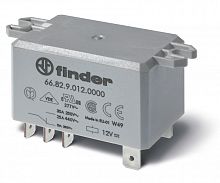 Finder Силовое электромеханическое реле; монтаж в наконечники Faston 250 (6.3x0.8мм); 2NO 30A; контакты AgCdO (зазор ≥ 1.5мм); катушка 12В DC; степень
