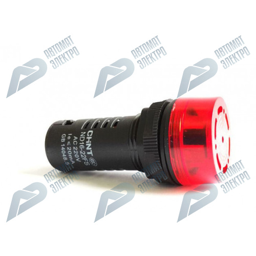 Сигнализатор звуковой ND16-22F, 22 мм красный АС220В (CHINT) 593391