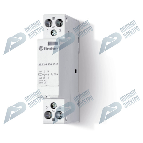 Finder Модульный контактор; 1NO+1NC 32А; контакты AgNi; катушка 240В АС/DC; ширина 17.5мм; степень защиты IP20; опции: мех.индикатор