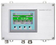 7MH4965-4AA01 SIWAREX WT241 Weighing Terminal Weighing Terminal for use with Beltscales. - Stainless steel enclusure with 9 feed troughs - includes SIWAREX WP241, - SIMATIC KTP400 Basic Color PN - Far range power supply 100-240 VAC - IP65, Temperature ran