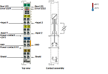 Beckhoff. 2-канальный модуль аналогового входа 4…20 мA, дифференциальный вход, 12 бит - ES3022 Beckhoff