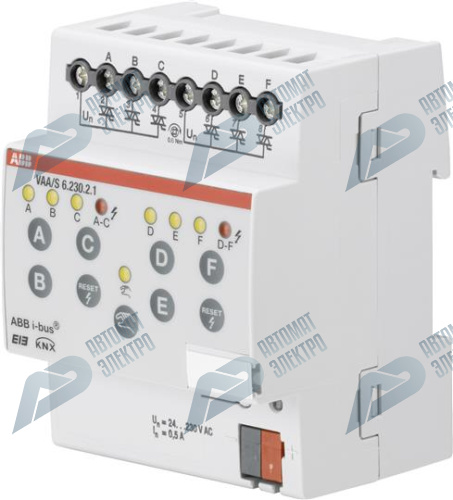 ABB KNX VAA/S6.230.2.1 Активатор электронный термоэлектрических приводов, 6-канальный, 24/220В