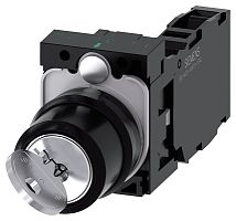 3SU1100-4BF11-1FA0-ZY19 ПОВОРОТНЫЙ ПЕРЕКЛЮЧАТЕЛЬ С КЛЮЧОМ RONIS, 22MM, КРУГЛЫЙ, ПЛАСТИК, NO. ЗАМКА SB30, С 2 КЛЮЧАМИ, 2 КОММУТАЦИОННЫХ ПОЛОЖЕНИЯ O-I, С ФИКСАЦИЕЙ, 10:30Ч/13:30Ч, ПОЛОЖЕНИЯ ИЗВЛЕЧЕНИЯ КЛЮЧА: O+I, С ДЕРЖАТЕЛЕМ, 1NO+1NC, ВИНТОВЫЕ КЛЕММЫ, POSS