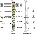 Beckhoff. 4-канальный модуль цифрового выхода 24 В постоянного тока, 2 A, реверсивное переключение - KS2284 Beckhoff