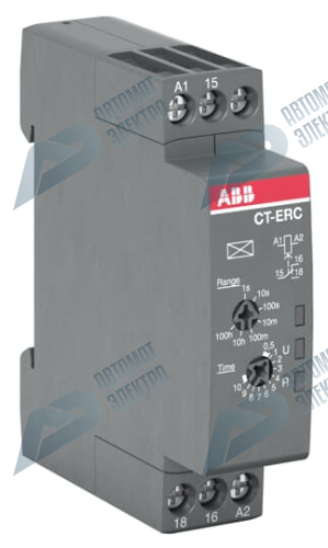 ABB Реле времени CT-ERC.12 компактное (задержка при включ.) 24-48B DC, 24-240B AC (7 диапазонов времени 0,05с...100ч) 1ПК