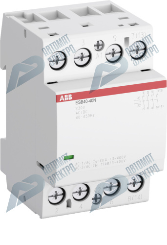 ABB Контактор ESB40-40N-03 модульный (40А АС-1, 4НО), катушка 48В AC/DC