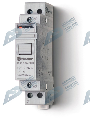 Finder Модульное электромеханическое шаговое реле; 1NO 16А, 2 состояния; контакты AgSnO2; питание 24В DC; ширина 17.5мм; степень защиты IP20