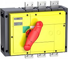SE Compact INS/INV Выключатель-разъединитель INS1600 3P красная рукоятка/желтая панель