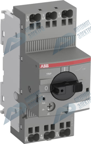 ABB Выключатель автоматический MS132-1.6K 100 кА с втычными клеммами с регулир. тепловой защитой 1A-1.6А Класс тепл. расцепит. 10