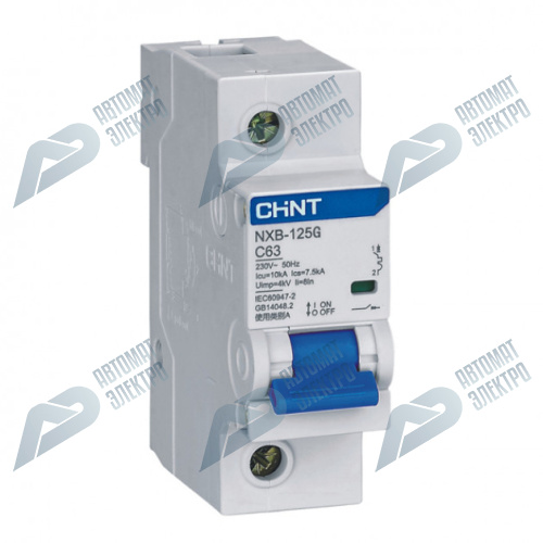 Автоматический выключатель NXB-125G 1P 100A 10кА х-ка D (CHINT) 816087