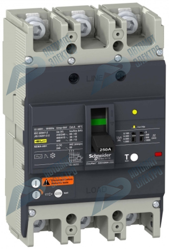 SE EasyPact EZC Автоматический выключатель с дифференциальной защитой 36кA 415 В 3P3Т 150А